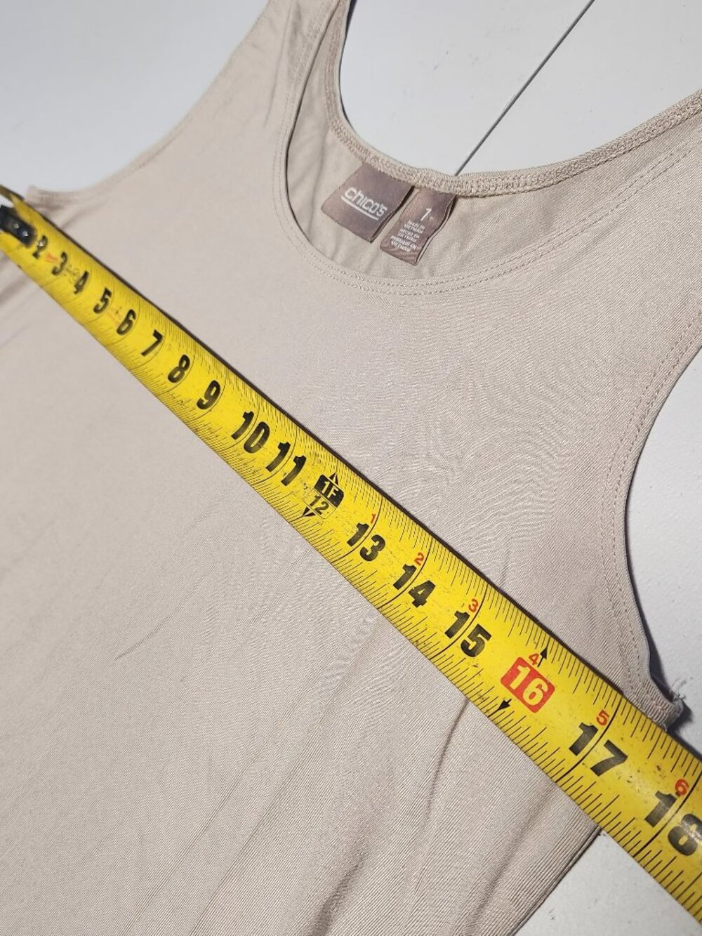 🤎Chico's Neutral Beige Tank Top Women's Size 1 Soft Stretch Casual Career Wear